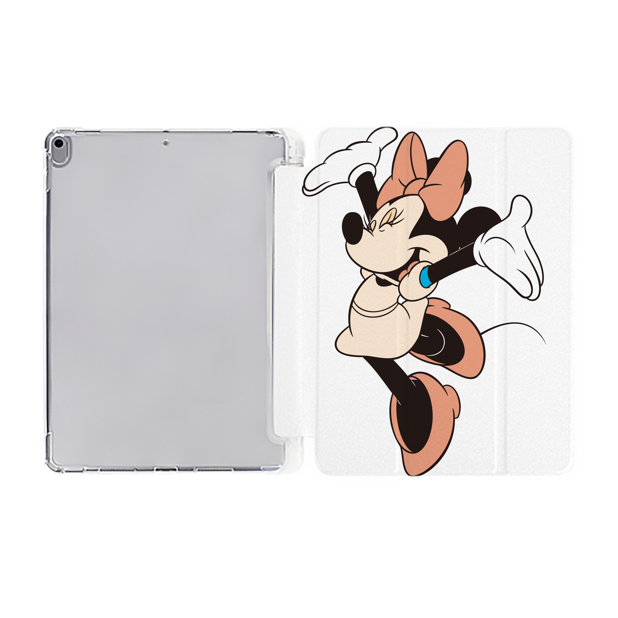 （画像用） ミッキーマウス Mickey Mouse IPad ケース ペン収納付き 三つ折りスタンド PUレザー×シリコン 対応機種9.5/10.5/10.9インチ